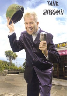 book a comedian, tank sherman